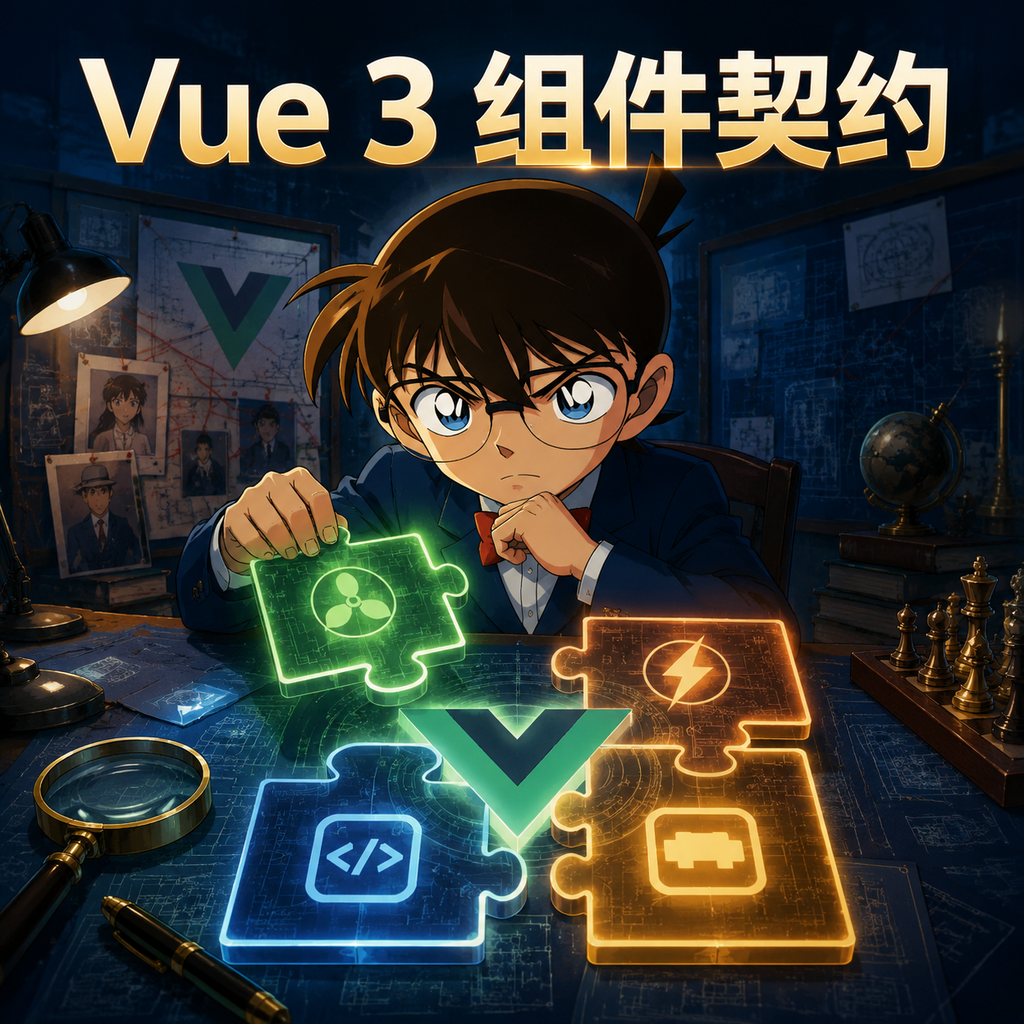 Vue 3 组件契约：Props、Emits、defineModel 与插槽