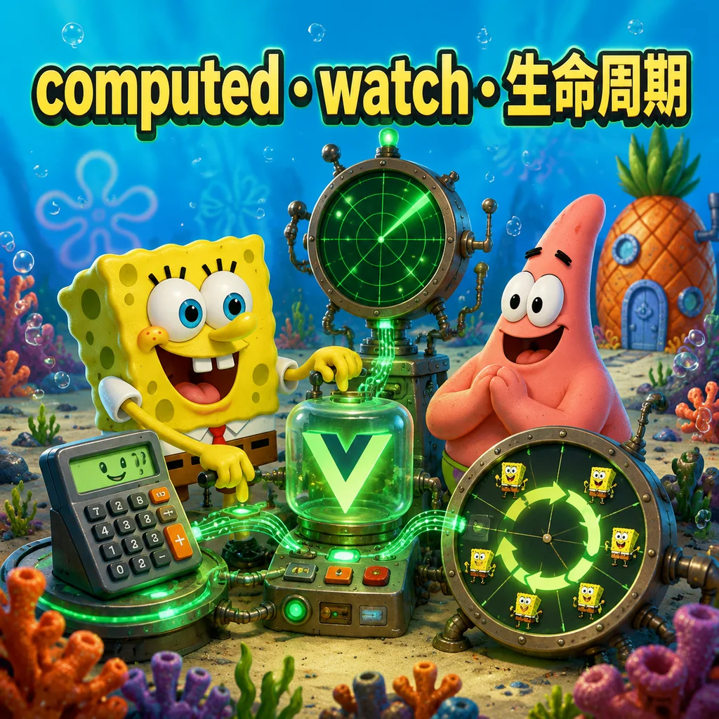 Vue 3 派生状态与副作用：computed、watch、生命周期和组合式函数